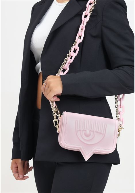 Borsa a tracolla rosa da donna con logo in rilievo CHIARA FERRAGNI | 77SB4BA2ZS517439